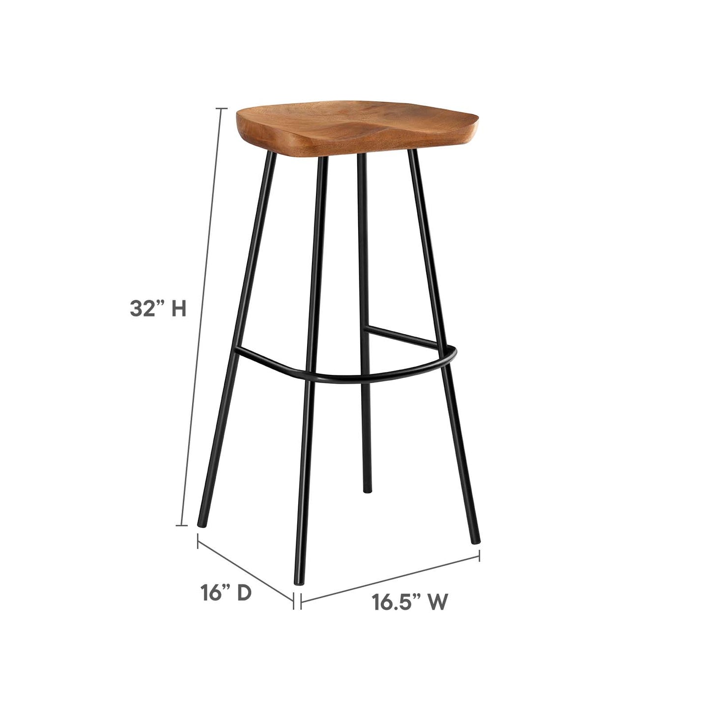 Concord Backless Wood Bar Stools - Set of 2 By Modway - EEI-6742 | Bar Stools | Modishstore - 27