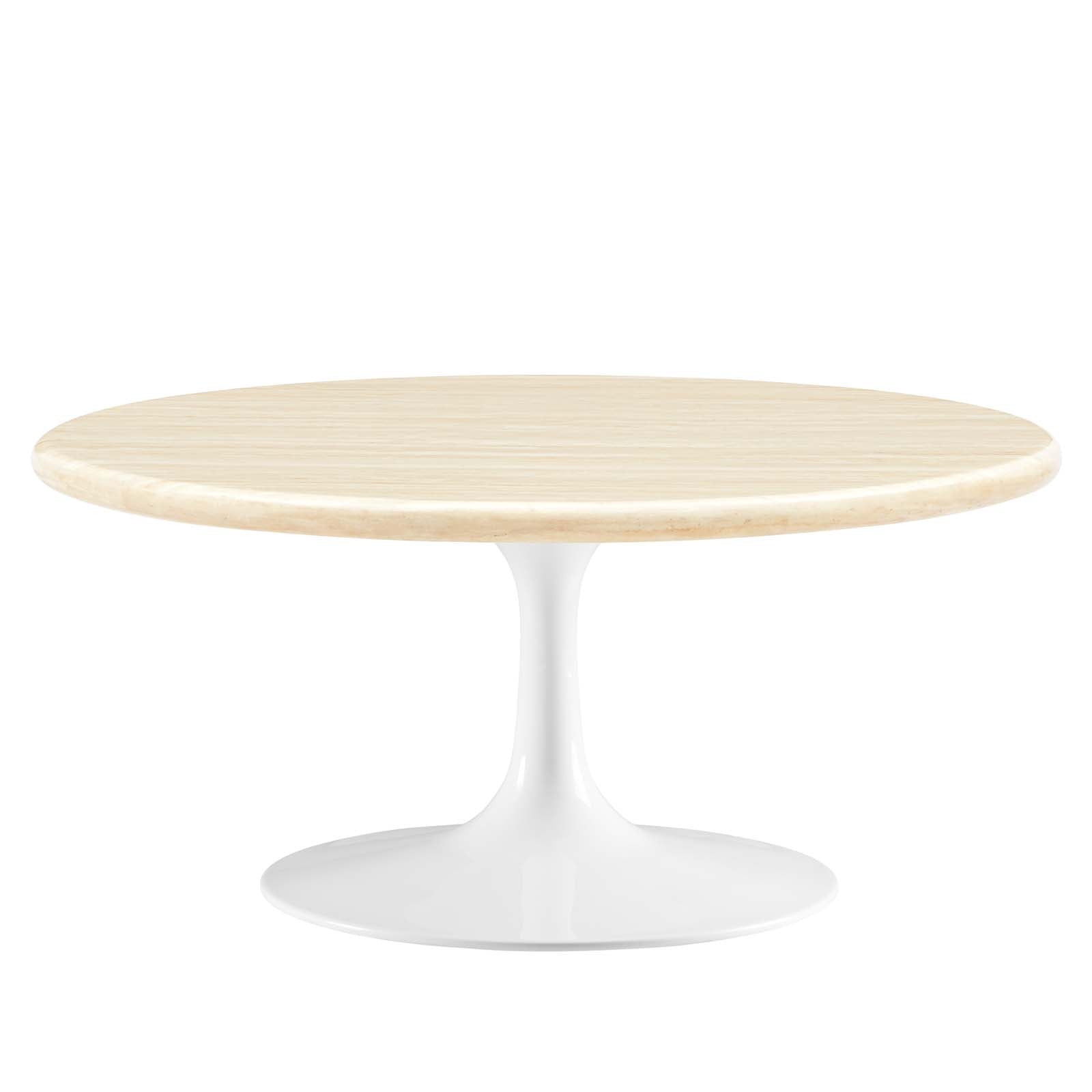 Lippa 36” Round Artificial Travertine  Coffee Table By Modway - EEI-6749 | Coffee Tables | Modishstore - 2