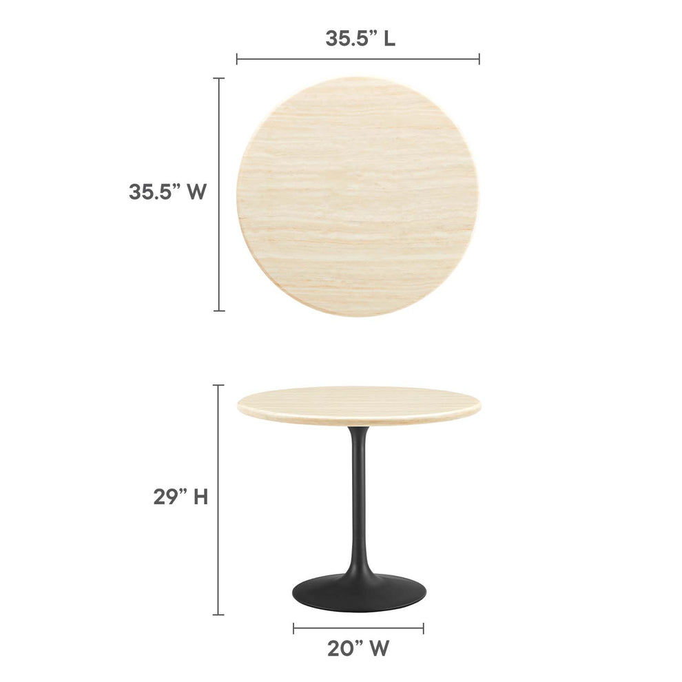 Lippa 36” Round Artificial Travertine  Dining Table By Modway - EEI-6750 | Dining Tables | Modishstore - 6