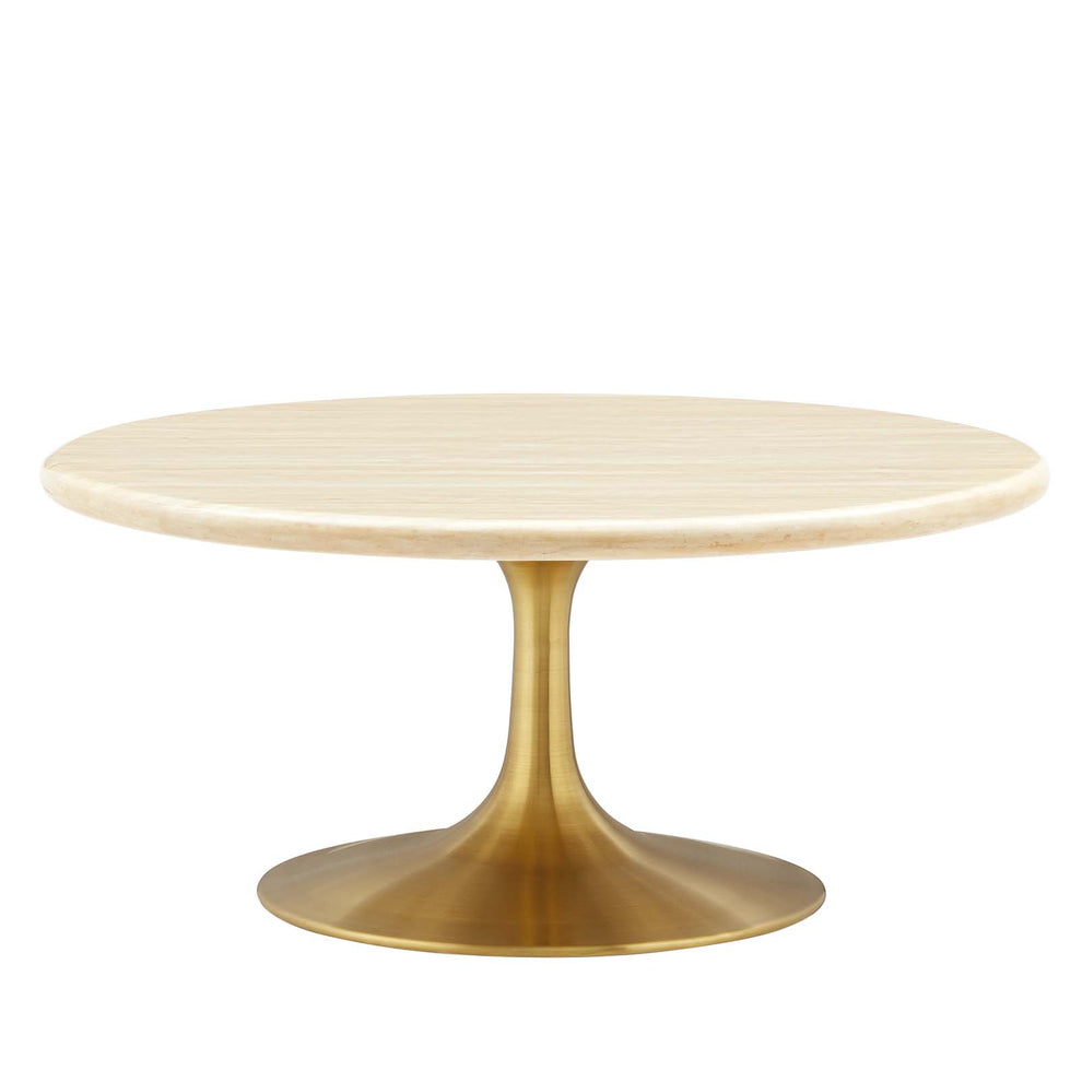 Lippa 36” Round Artificial Travertine  Coffee Table By Modway - EEI-6753 | Coffee Tables | Modishstore - 2