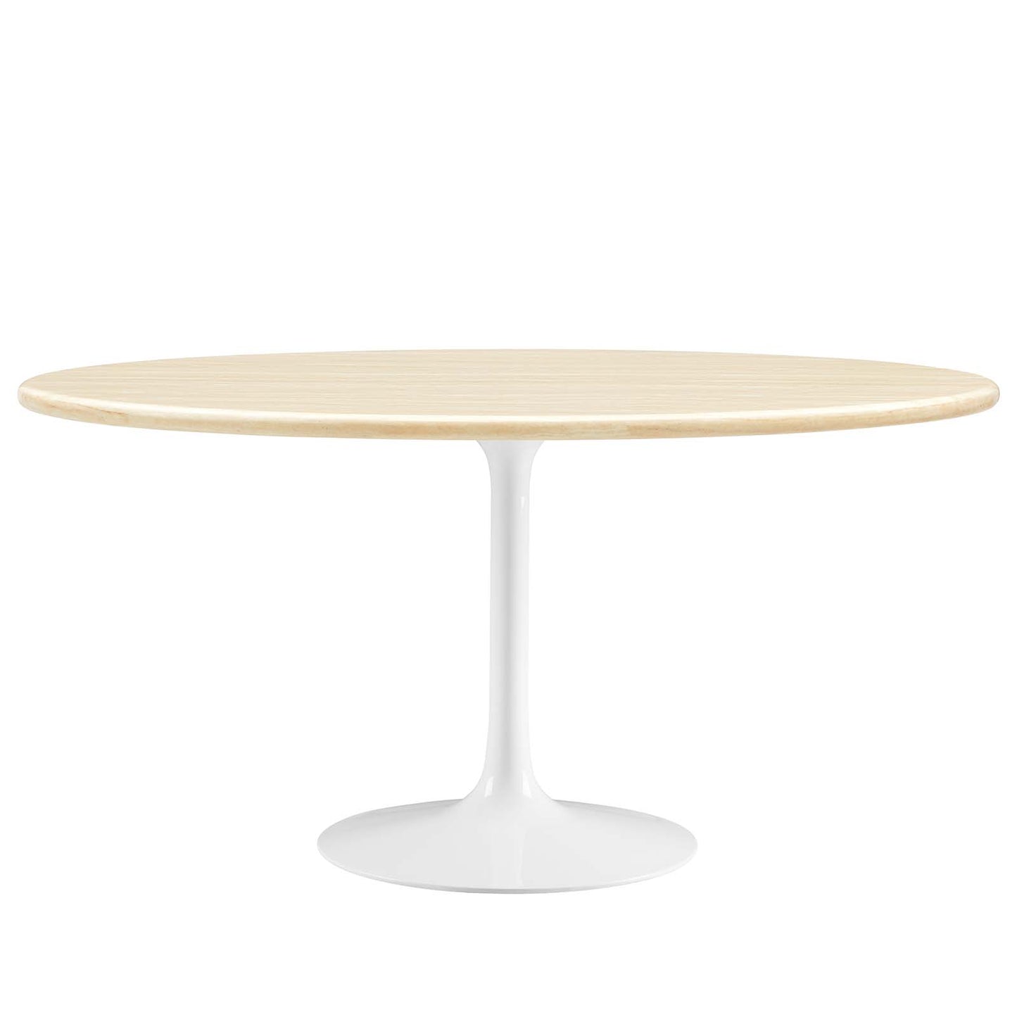 Lippa 60” Oval Artificial Travertine  Dining Table By Modway - EEI-6757 | Dining Tables | Modishstore - 2