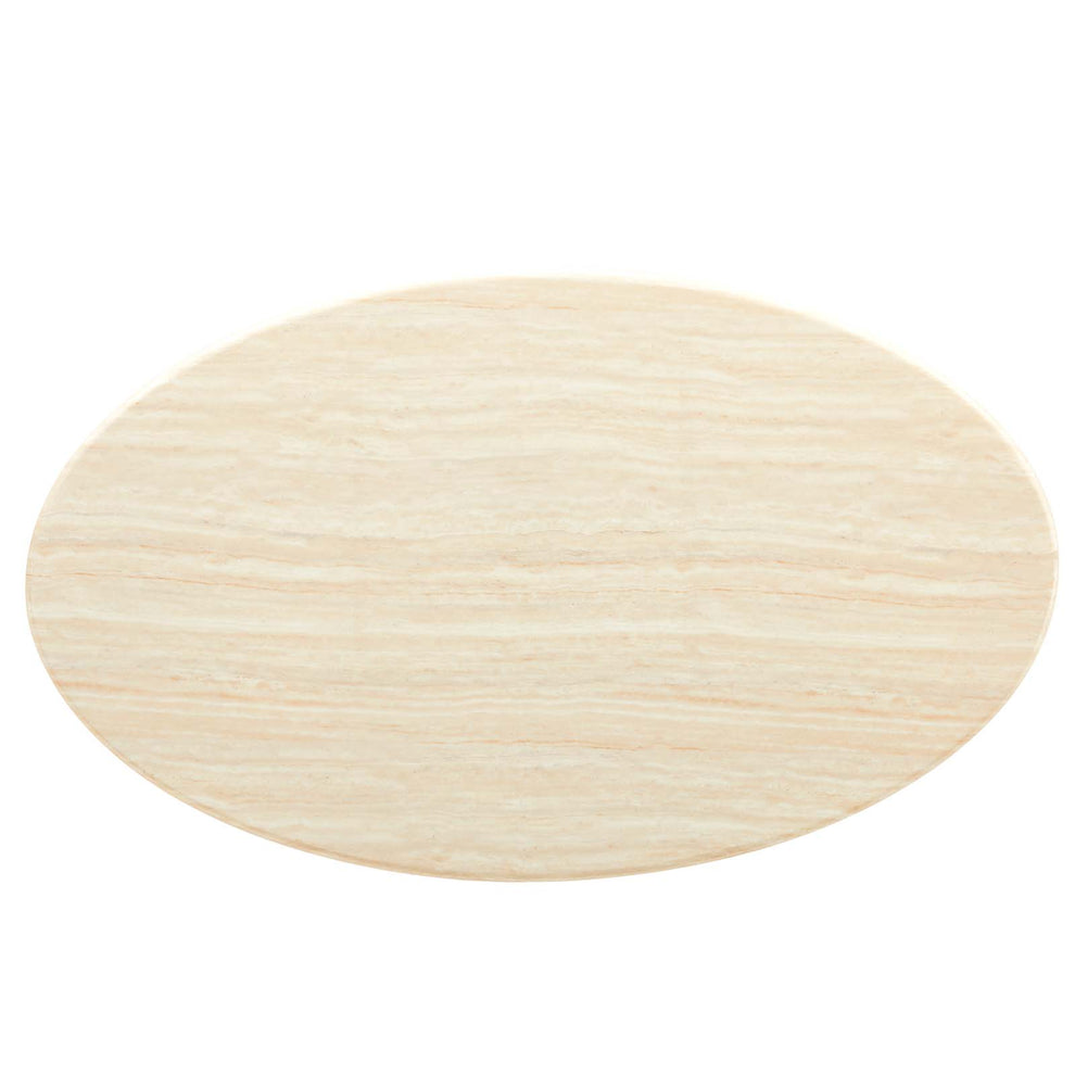 Lippa 60” Oval Artificial Travertine  Dining Table By Modway - EEI-6757 | Dining Tables | Modishstore - 3