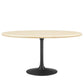 Lippa 60” Oval Artificial Travertine  Dining Table By Modway - EEI-6758 | Dining Tables | Modishstore - 2
