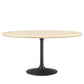 Lippa 60” Oval Artificial Travertine  Dining Table By Modway - EEI-6758 | Dining Tables | Modishstore - 2
