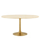 Lippa 60” Oval Artificial Travertine  Dining Table By Modway - EEI-6759 | Dining Tables | Modishstore - 2