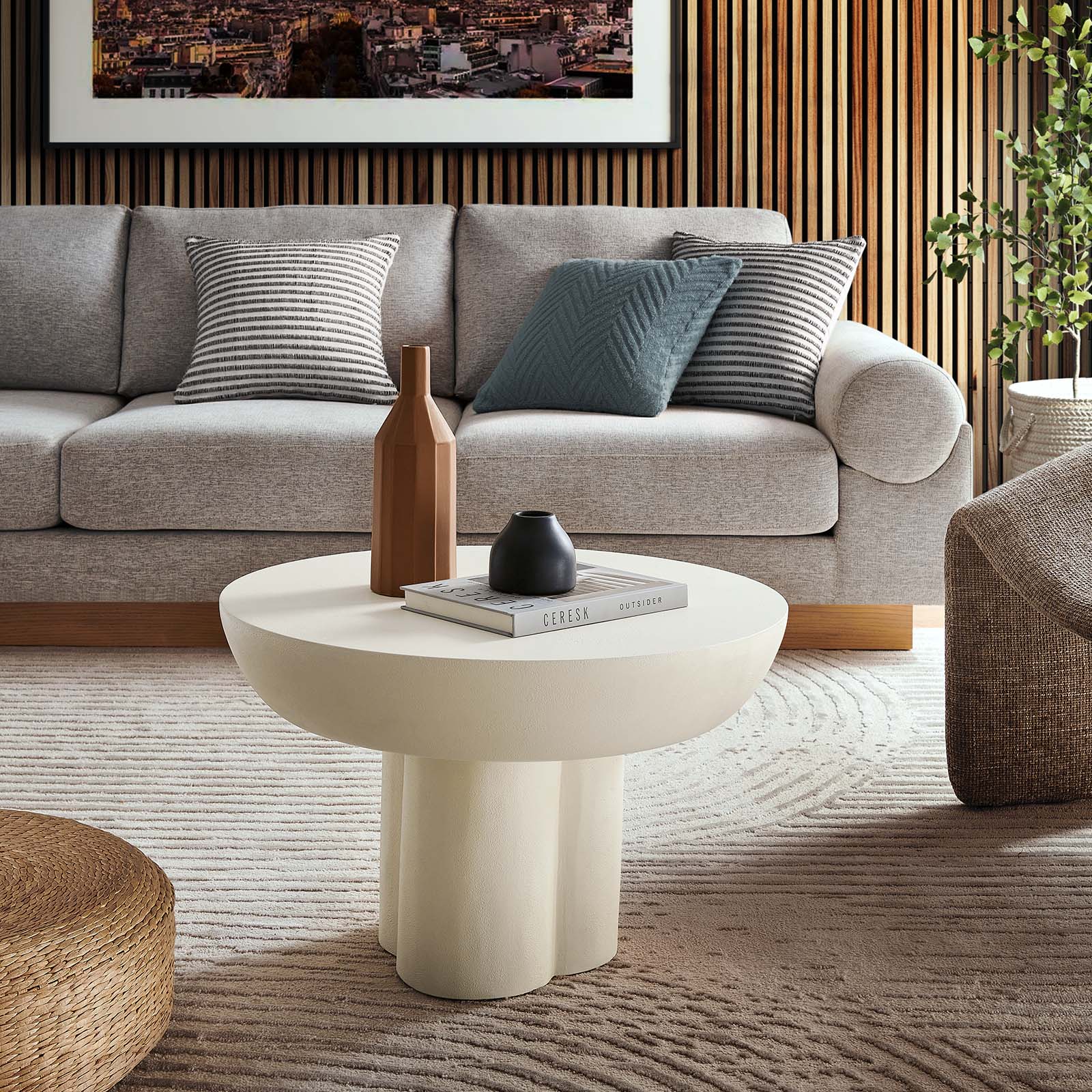 Caspian Round Concrete Coffee Table By Modway - EEI-6760 | Coffee Tables | Modishstore - 11