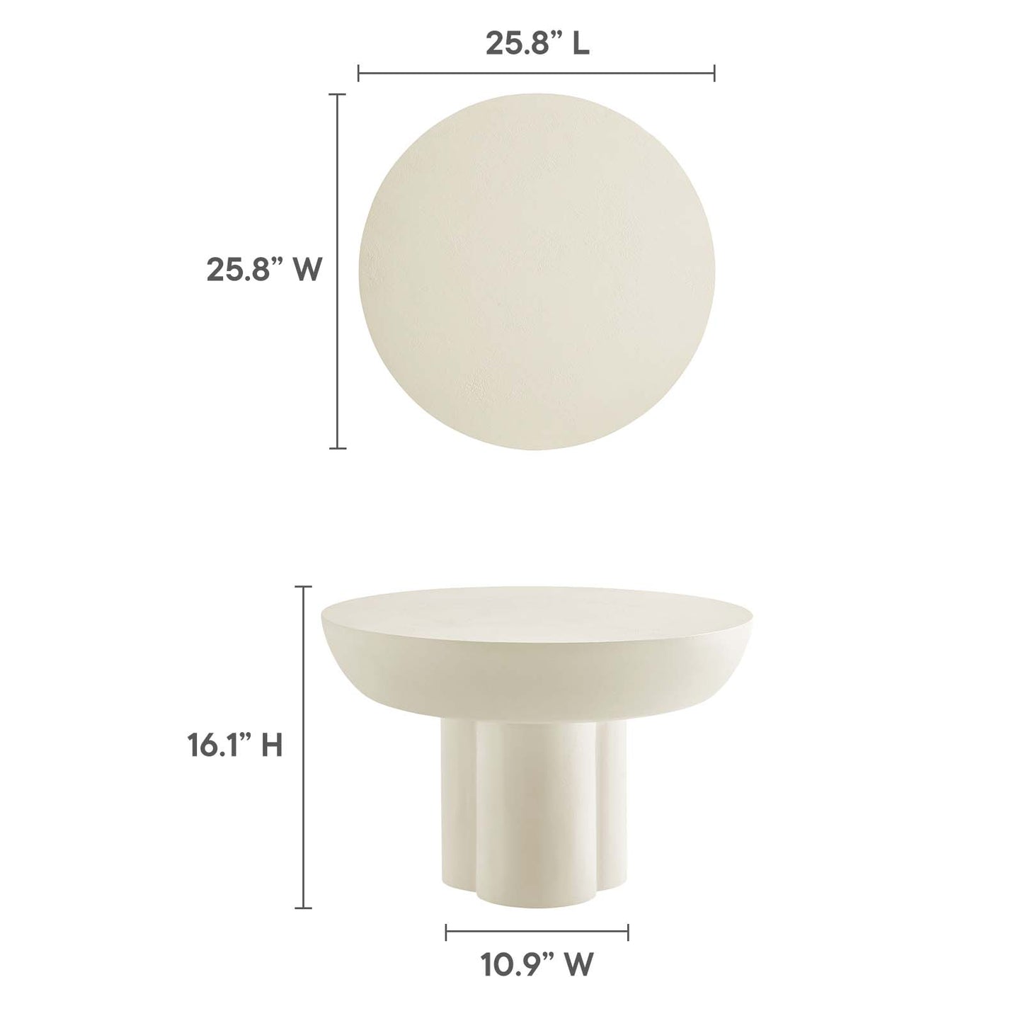 Caspian Round Concrete Coffee Table By Modway - EEI-6760 | Coffee Tables | Modishstore - 17