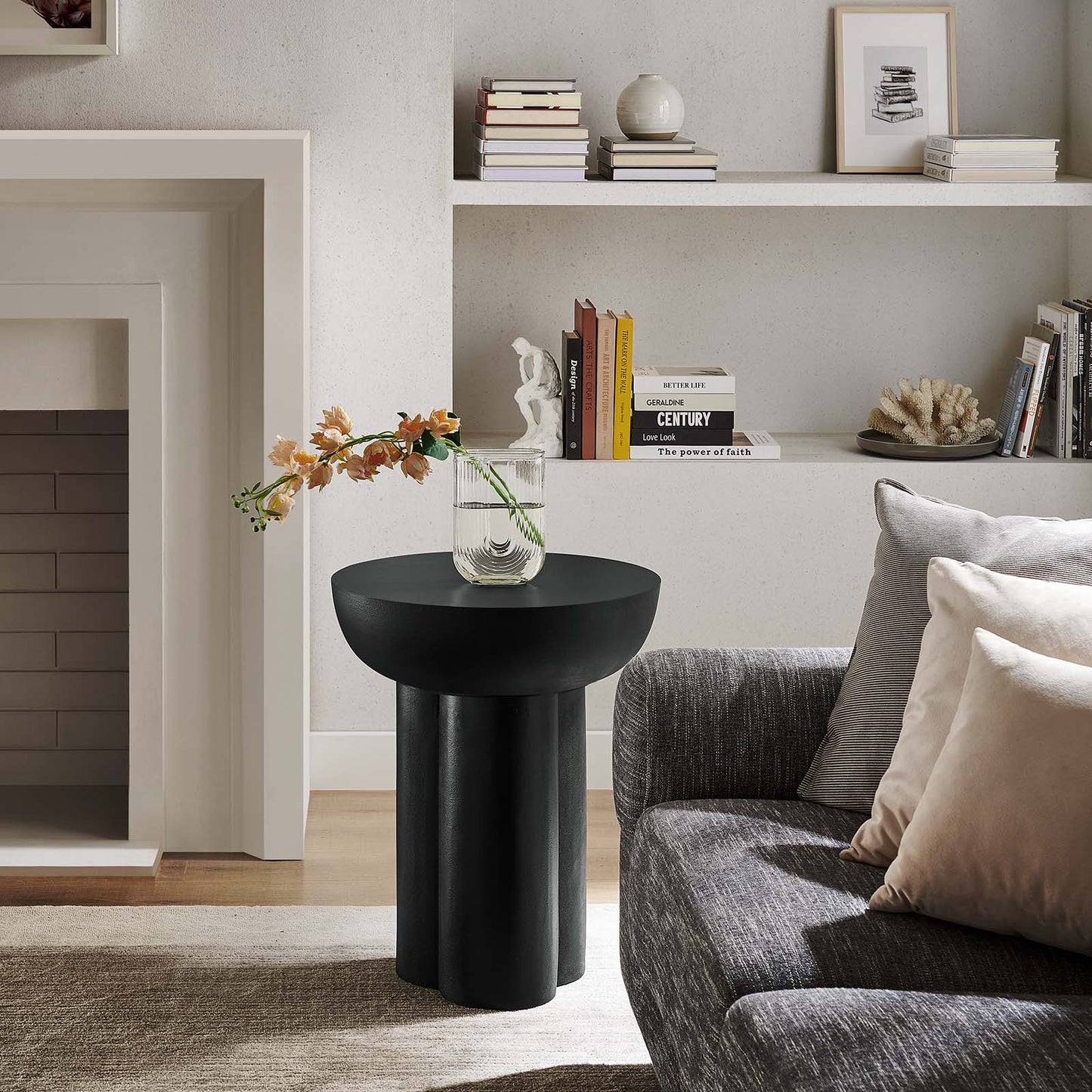 Caspian Round Concrete Side Table By Modway - EEI-6761 | Side Tables | Modishstore - 1