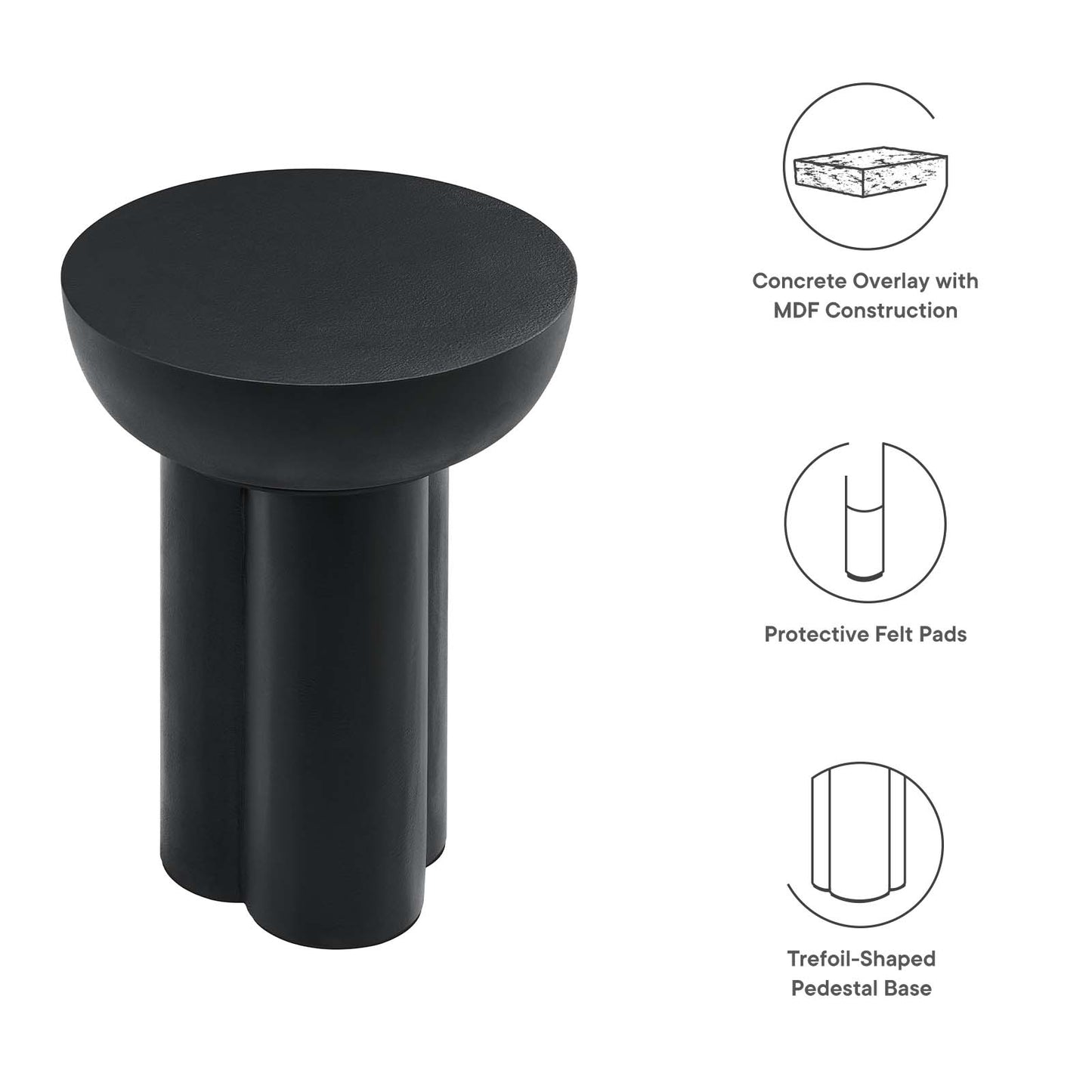 Caspian Round Concrete Side Table By Modway - EEI-6761 | Side Tables | Modishstore - 7