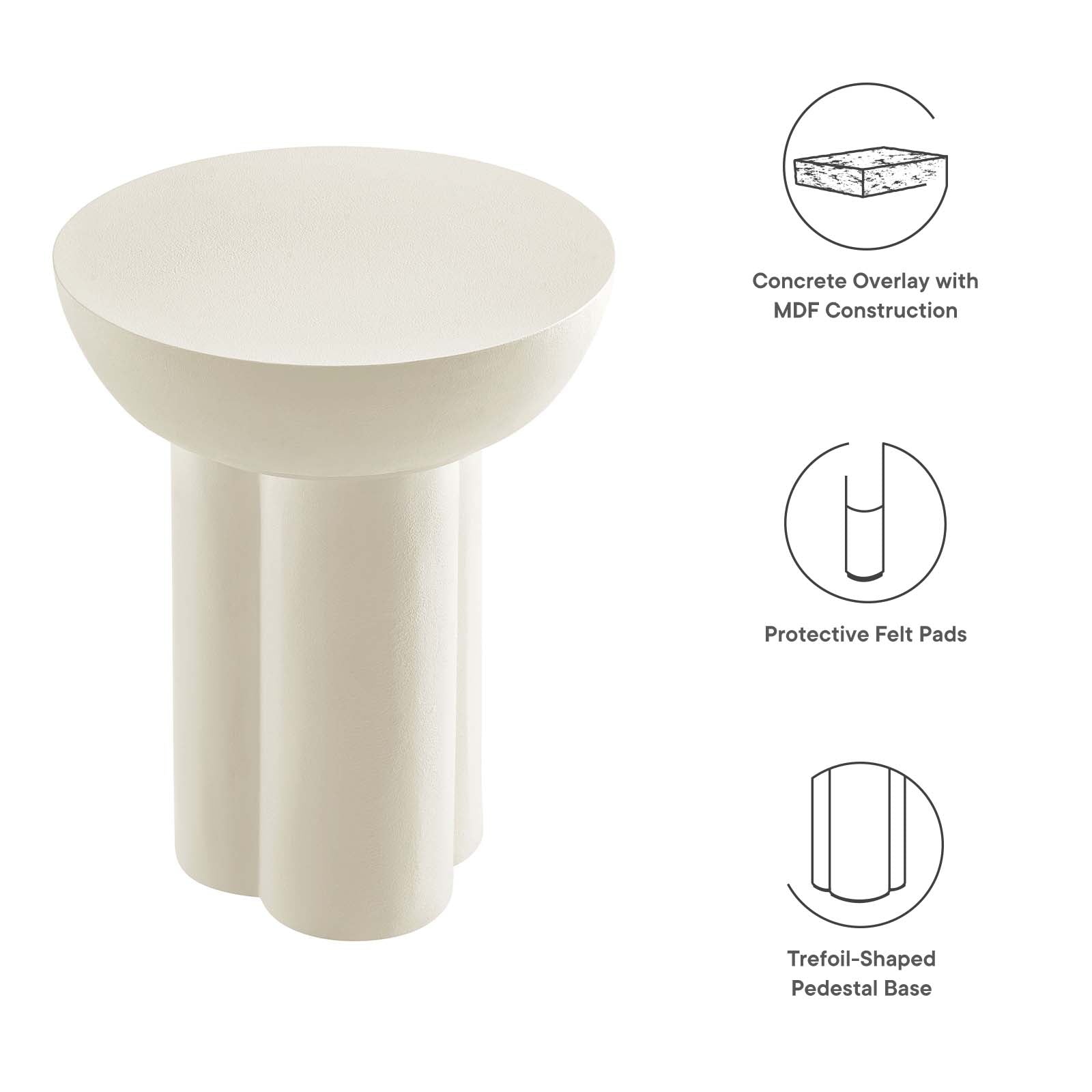 Caspian Round Concrete Side Table By Modway - EEI-6761 | Side Tables | Modishstore - 16