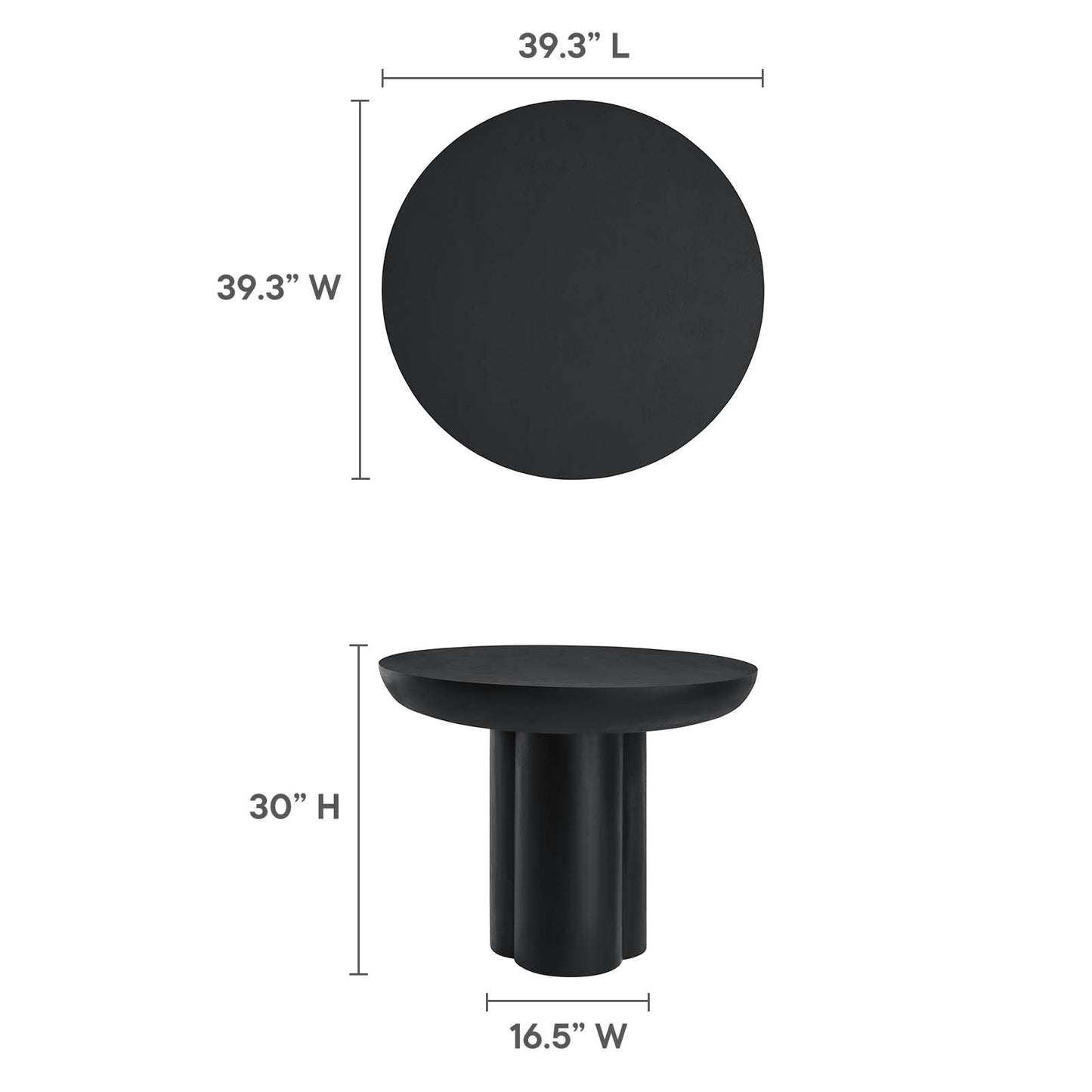 Caspian 40" Round Concrete Dining Table By Modway - EEI-6762 | Dining Tables | Modishstore - 8