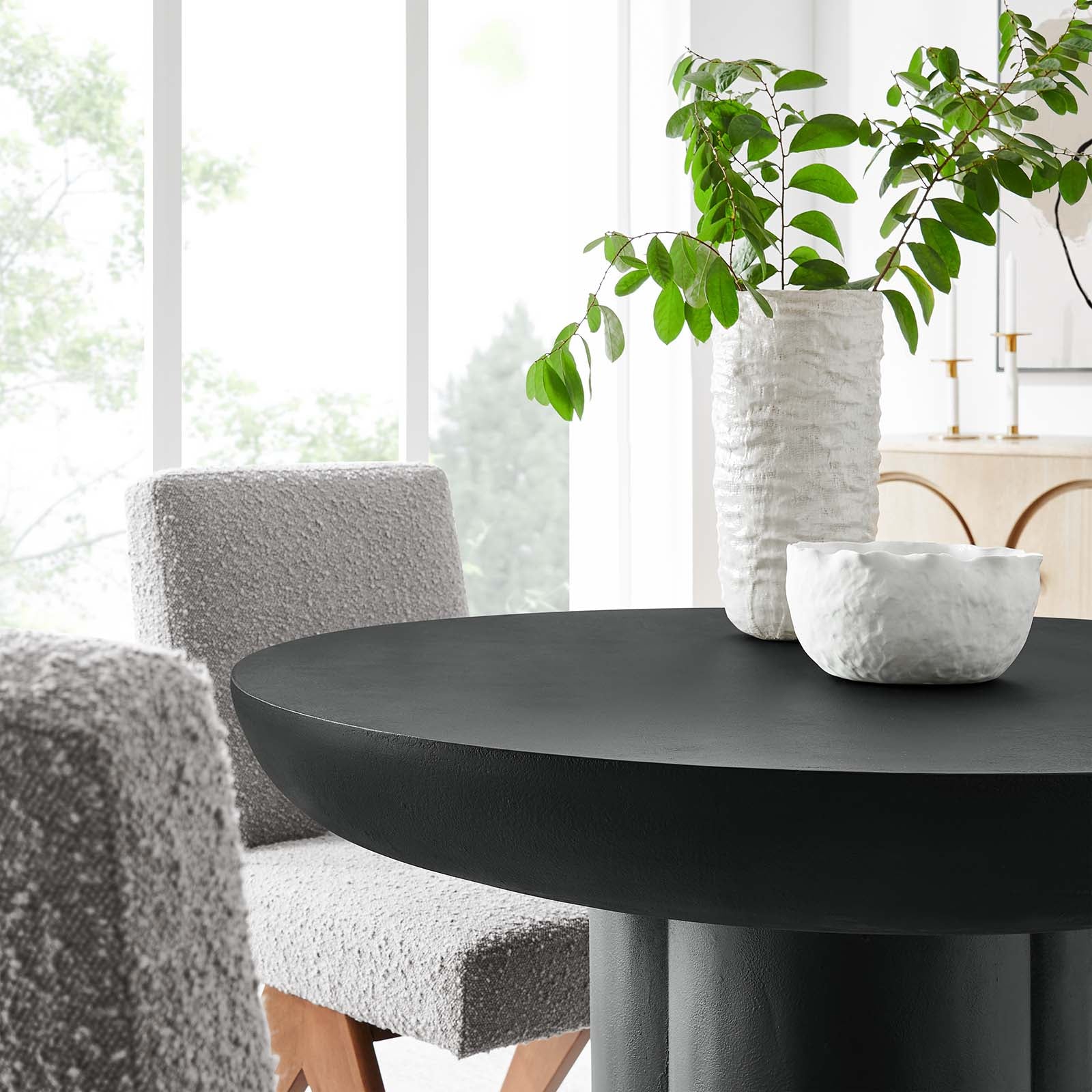 Caspian 40" Round Concrete Dining Table By Modway - EEI-6762 | Dining Tables | Modishstore - 9