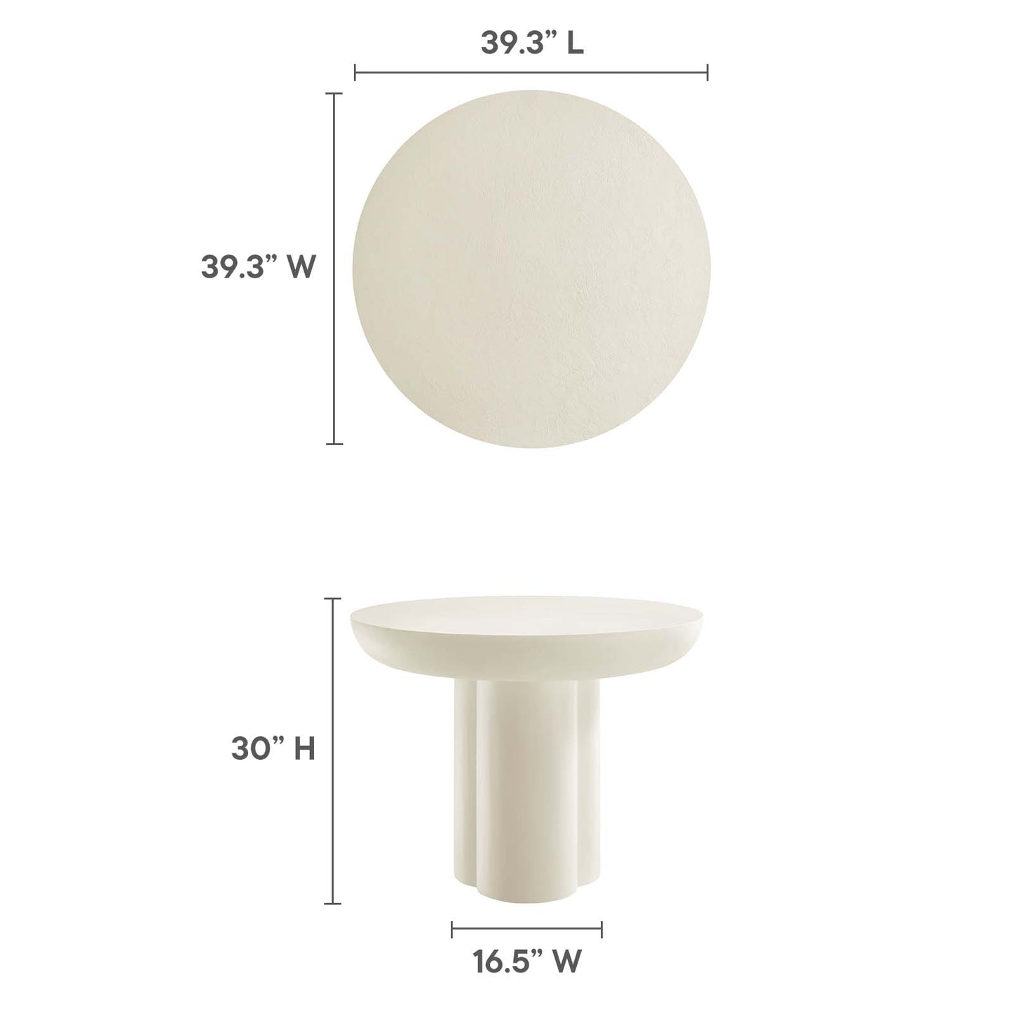 Caspian 40" Round Concrete Dining Table By Modway - EEI-6762 | Dining Tables | Modishstore - 17