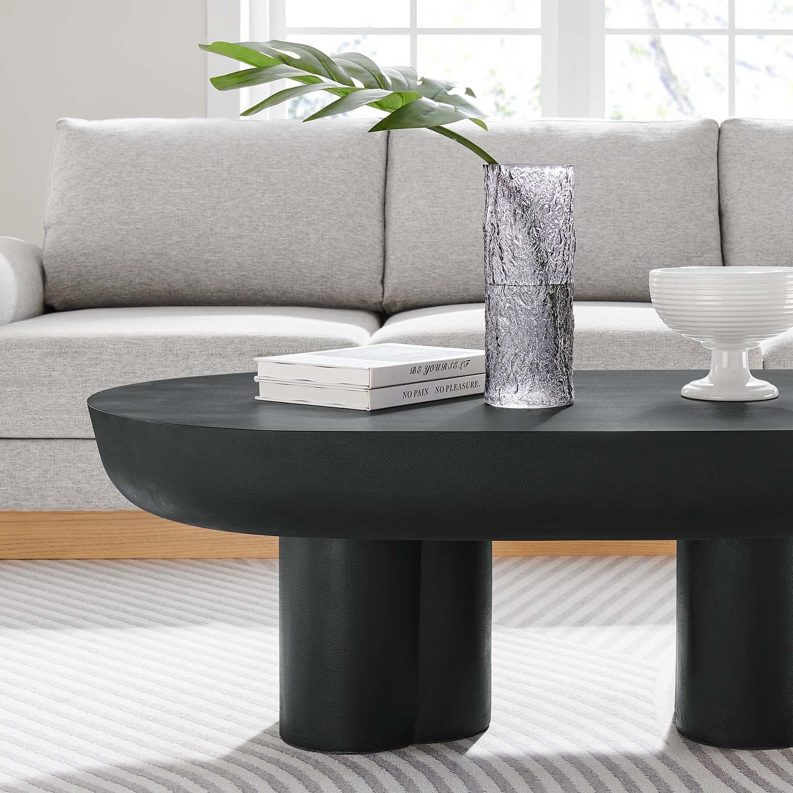 Caspian Oval Concrete Coffee Table By Modway - EEI-6763 | Coffee Tables | Modishstore - 9