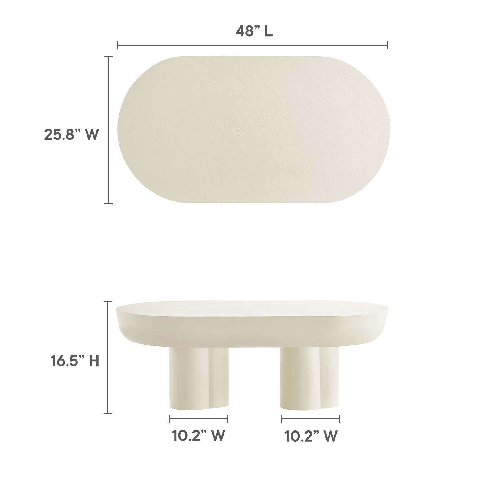Caspian Oval Concrete Coffee Table By Modway - EEI-6763 | Coffee Tables | Modishstore - 17