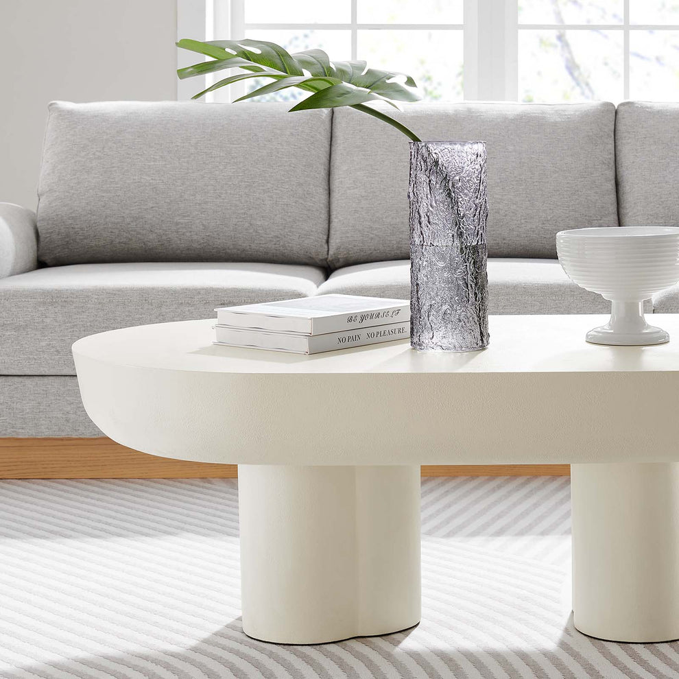 Caspian Oval Concrete Coffee Table By Modway - EEI-6763 | Coffee Tables | Modishstore - 18