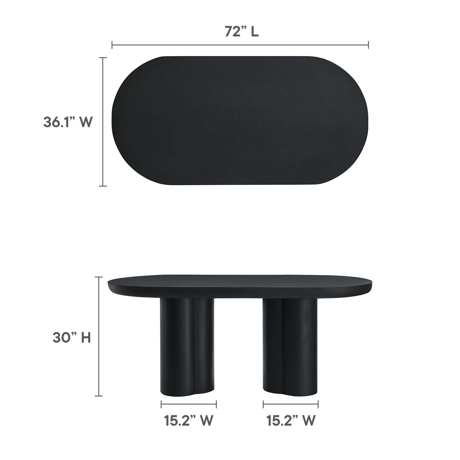 Caspian 72" Oval Concrete Dining Table By Modway - EEI-6764 | Dining Tables | Modishstore - 8