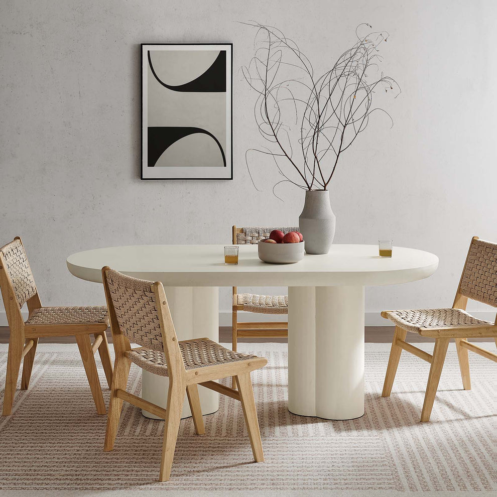 Caspian 72" Oval Concrete Dining Table By Modway - EEI-6764 | Dining Tables | Modishstore - 11