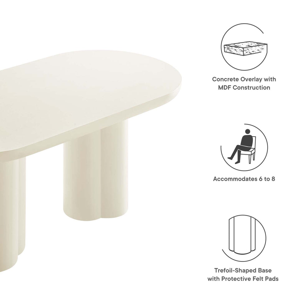 Caspian 72" Oval Concrete Dining Table By Modway - EEI-6764 | Dining Tables | Modishstore - 16