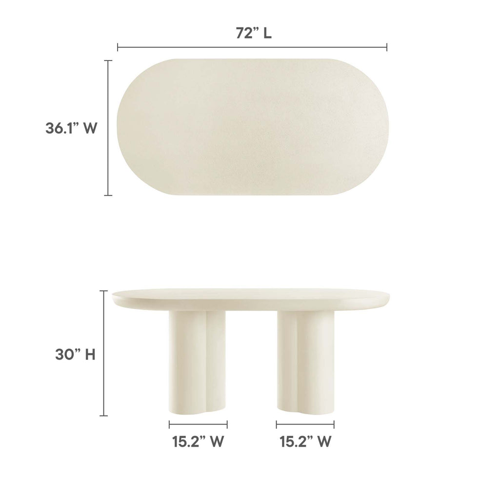 Caspian 72" Oval Concrete Dining Table By Modway - EEI-6764 | Dining Tables | Modishstore - 17