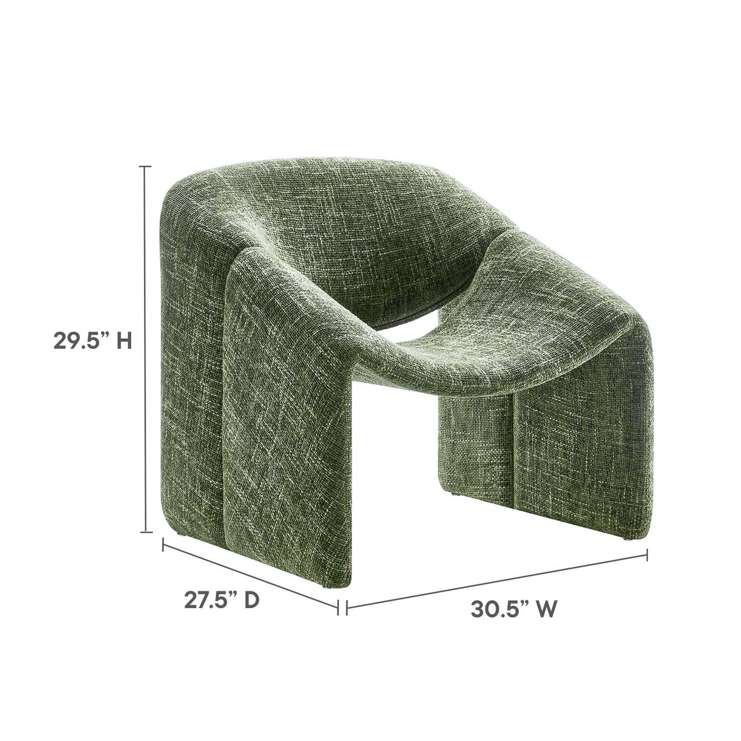 Vivi Chenille Upholstered Accent Chair By Modway - EEI-6767 | Accent Chairs | Modishstore - 6