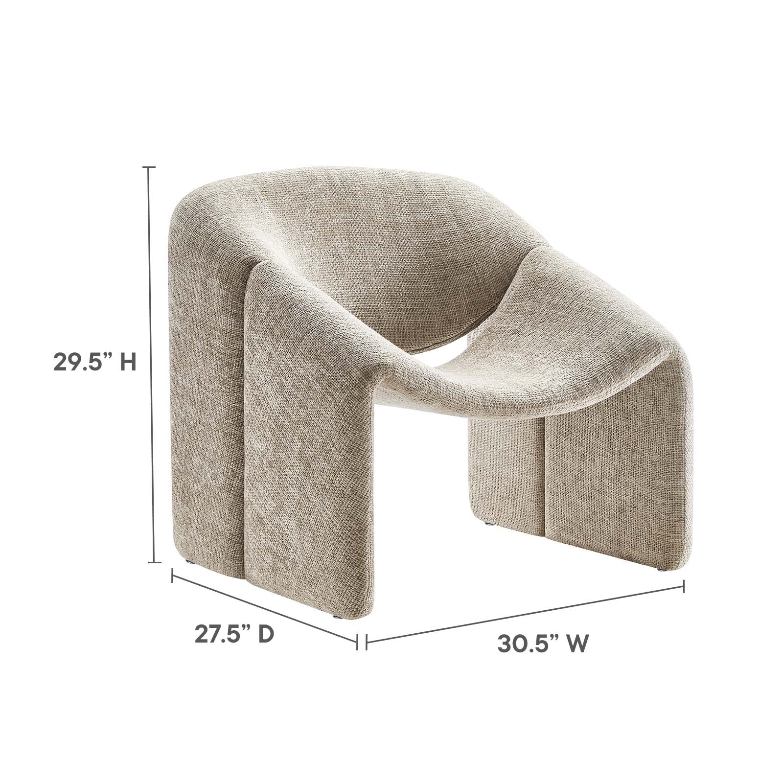 Vivi Chenille Upholstered Accent Chair By Modway - EEI-6767 | Accent Chairs | Modishstore - 22
