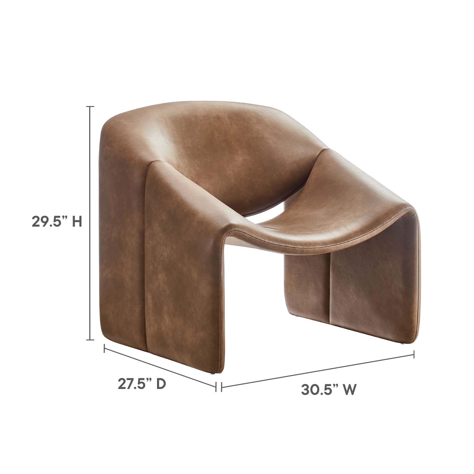 Vivi Vegan Leather Accent Chair By Modway - EEI-6768 | Accent Chairs | Modishstore - 6
