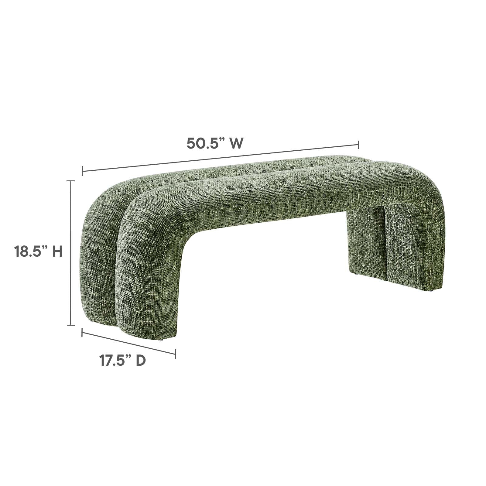 Dax 50.5" Chenille Upholstered Accent Bench By Modway - EEI-6769 | Benches | Modishstore - 6