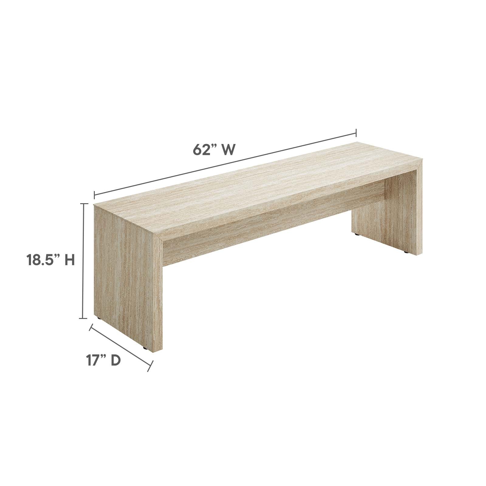 Mirella 62" Faux Travertine Long Bench By Modway - EEI-6773 | Benches | Modishstore - 6