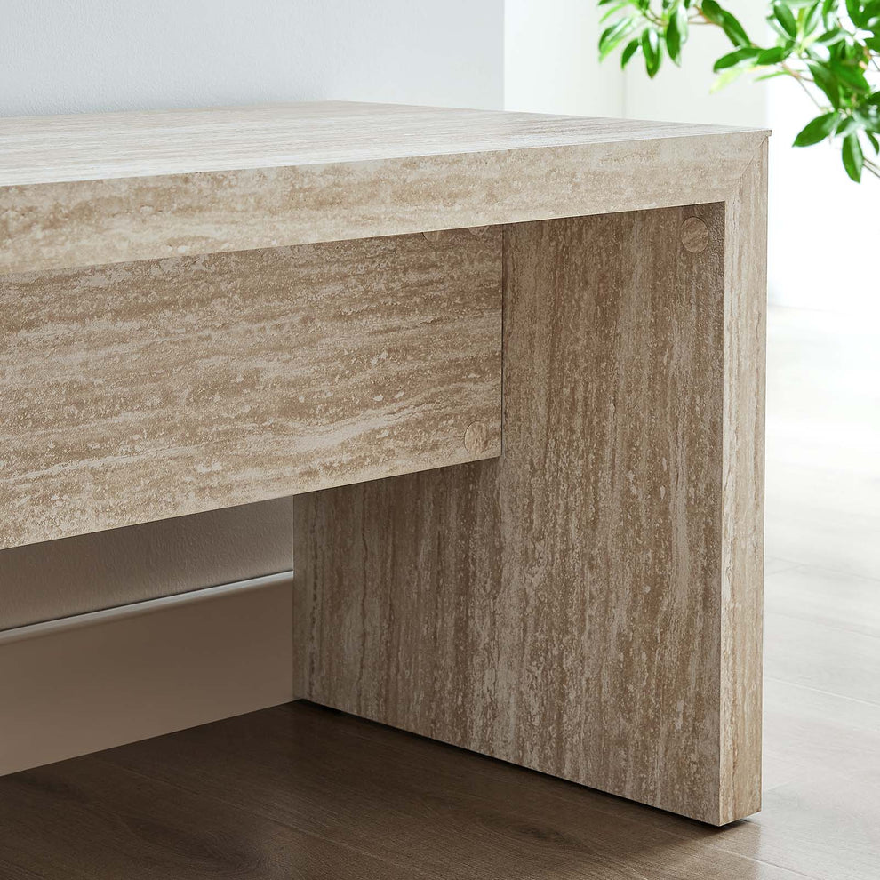 Mirella 62" Faux Travertine Long Bench By Modway - EEI-6773 | Benches | Modishstore - 8
