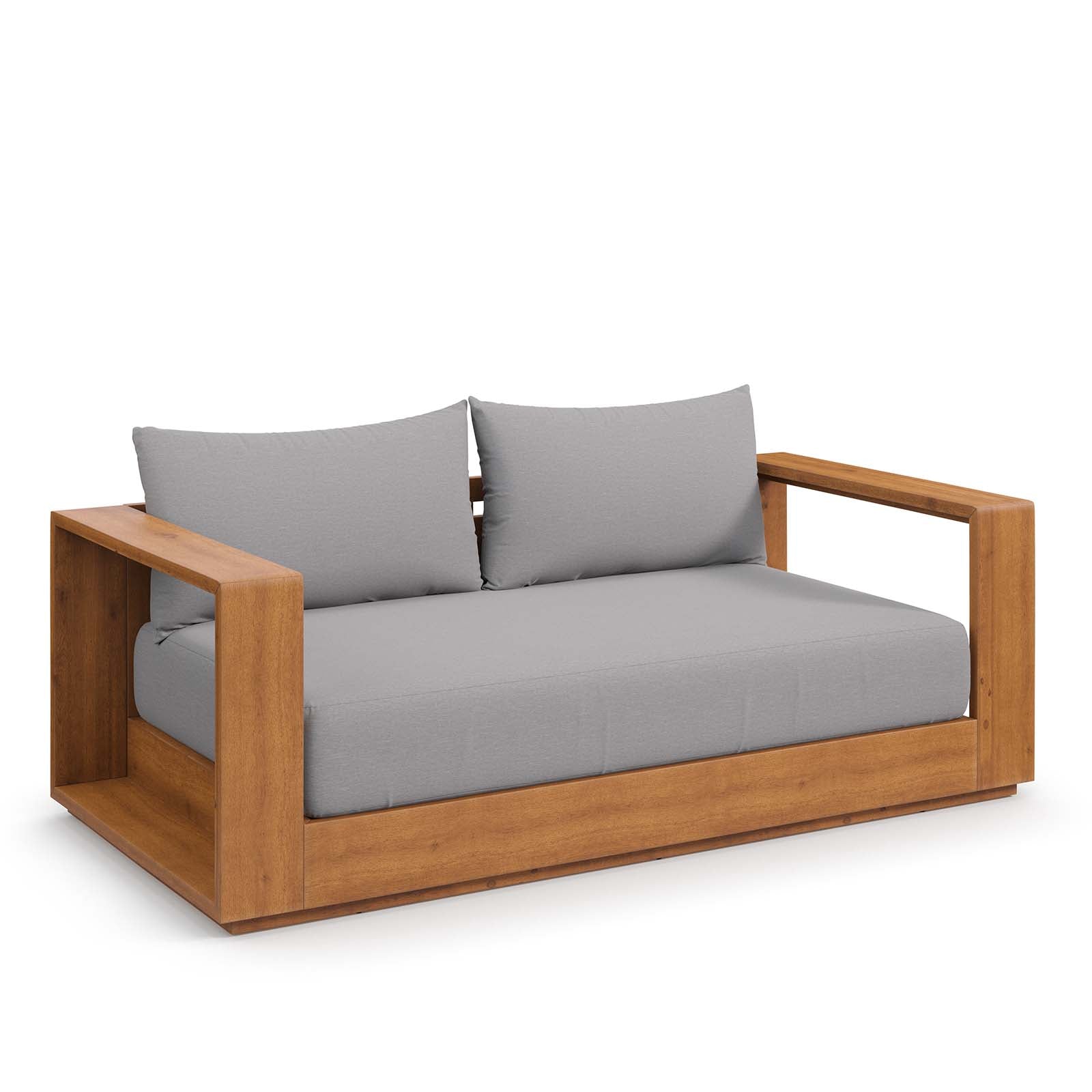 Tahoe Acacia Wood Outdoor Patio Acacia Wood Loveseat By Modway - EEI-6783 | Outdoor Sofas, Loveseats & Sectionals | Modishstore - 2