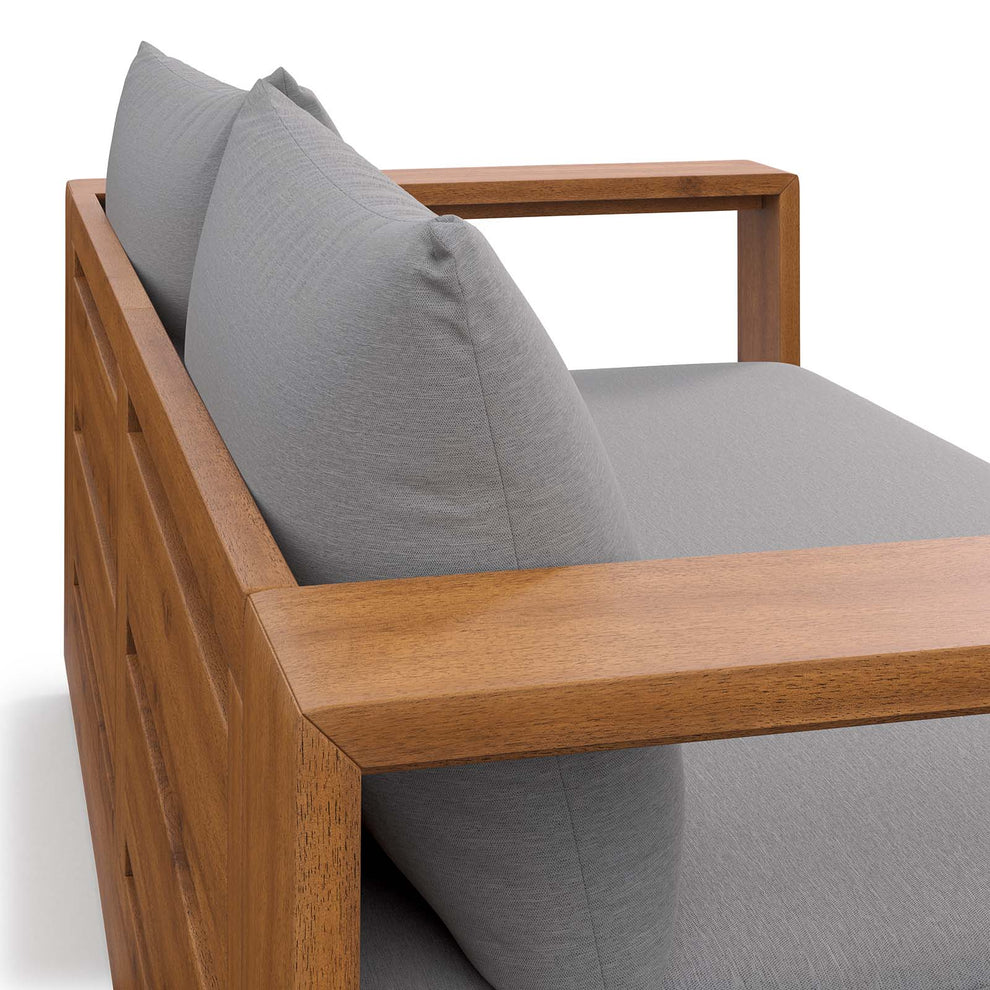 Tahoe Acacia Wood Outdoor Patio Acacia Wood Loveseat By Modway - EEI-6783 | Outdoor Sofas, Loveseats & Sectionals | Modishstore - 6