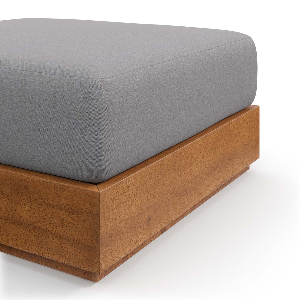 Tahoe Outdoor Patio Acacia Wood Ottoman By Modway - EEI-6785 | Outdoor Sofas, Loveseats & Sectionals | Modishstore - 4