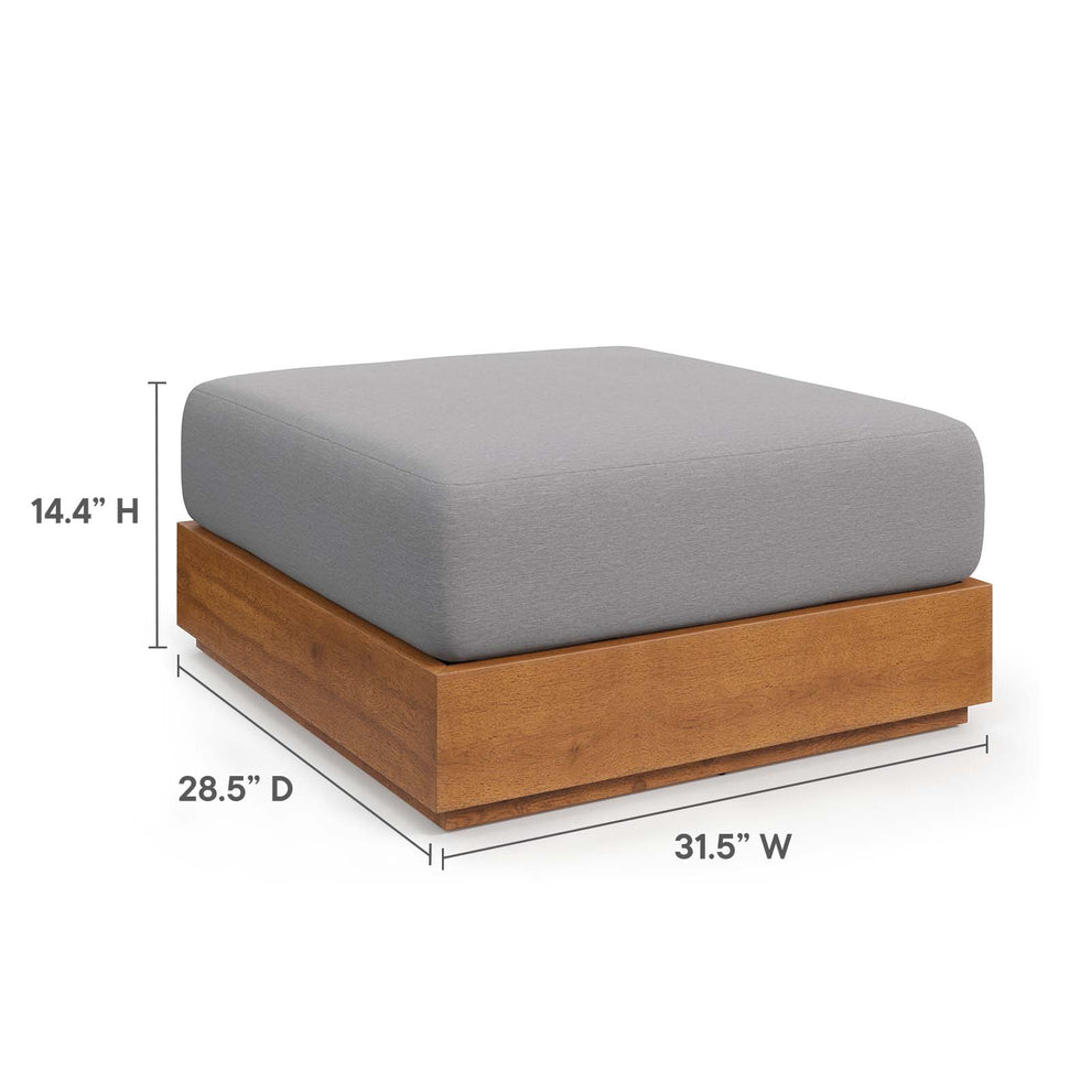 Tahoe Outdoor Patio Acacia Wood Ottoman By Modway - EEI-6785 | Outdoor Sofas, Loveseats & Sectionals | Modishstore - 6