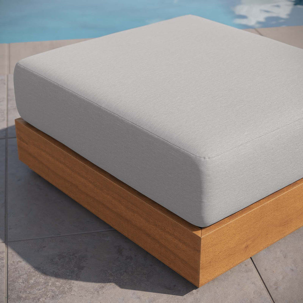 Tahoe Outdoor Patio Acacia Wood Ottoman By Modway - EEI-6785 | Outdoor Sofas, Loveseats & Sectionals | Modishstore - 8