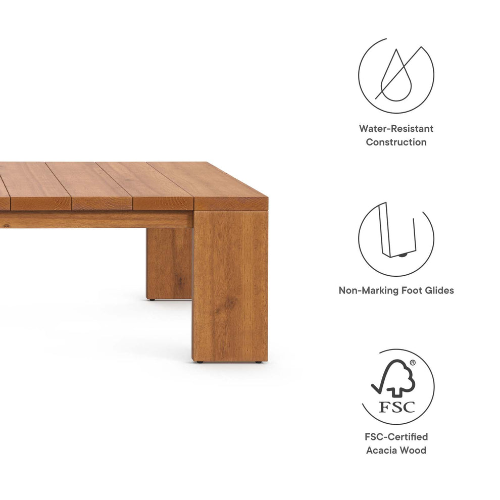 Tahoe Outdoor Patio Acacia Wood Coffee Table By Modway - EEI-6786 | Outdoor Tables | Modishstore - 7