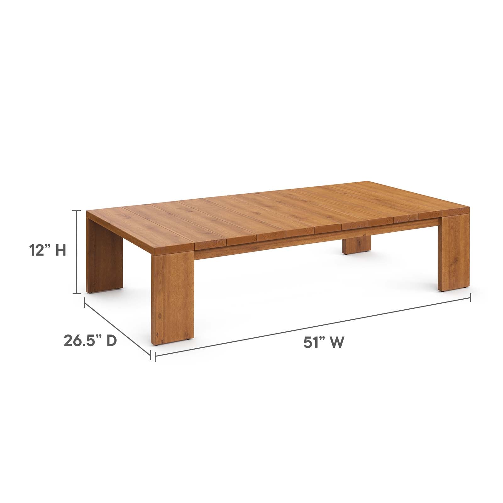 Tahoe Outdoor Patio Acacia Wood Coffee Table By Modway - EEI-6786 | Outdoor Tables | Modishstore - 8