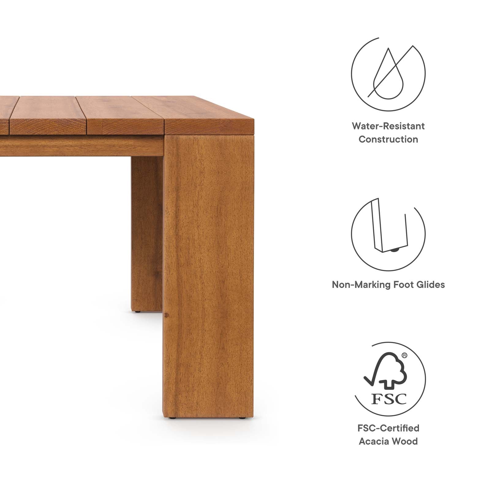 Tahoe Outdoor Patio Acacia Wood Side Table By Modway - EEI-6787 | Outdoor Tables | Modishstore - 7