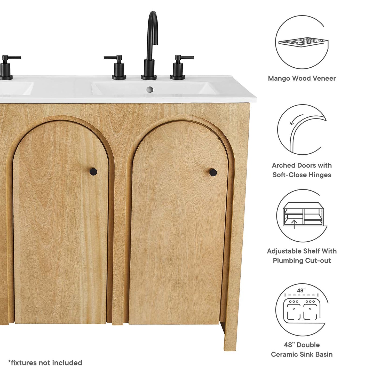 Appia 48" Double Sink Bathroom Vanity By Modway - EEI-6792 | Bathroom Accessories | Modishstore - 10