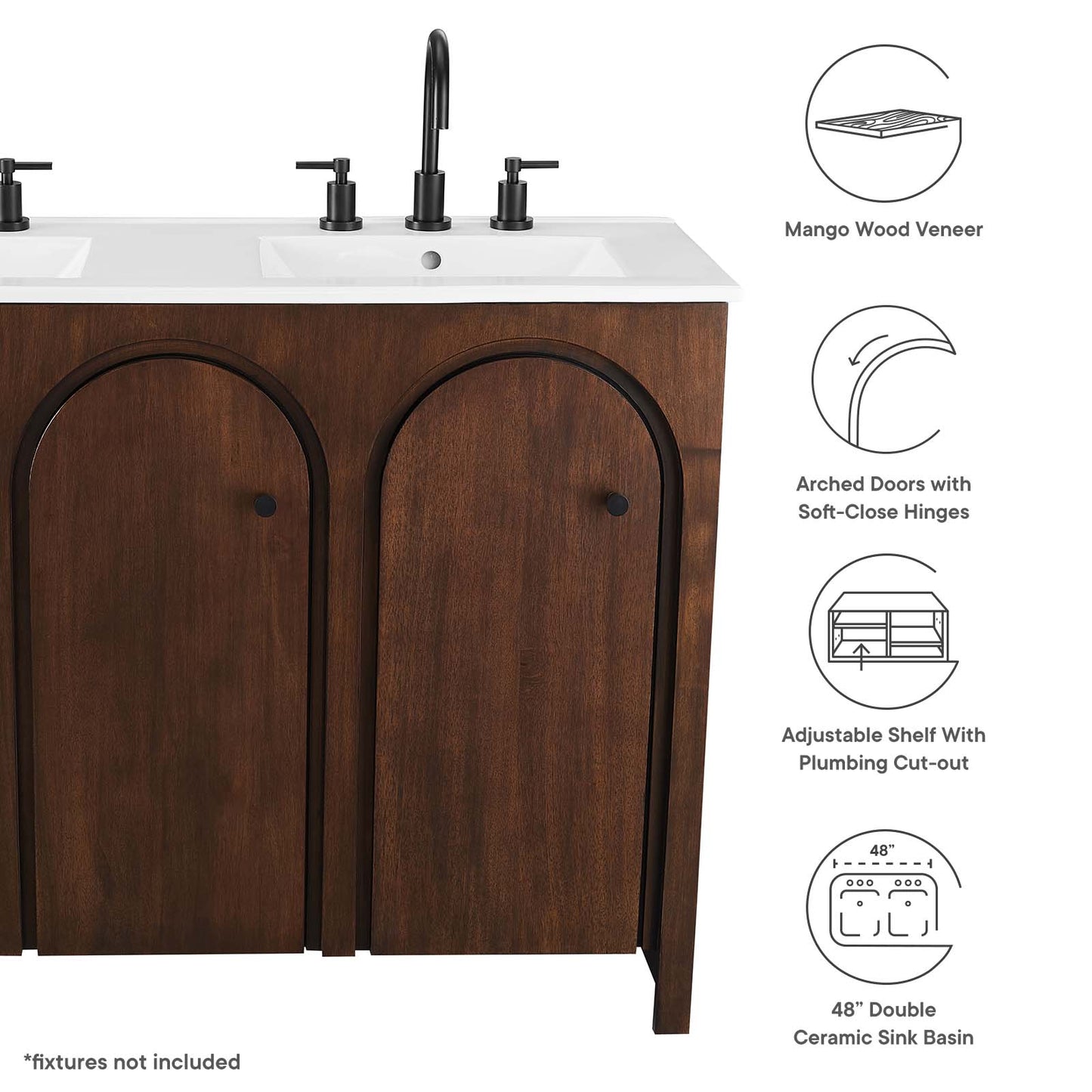 Appia 48" Double Sink Bathroom Vanity By Modway - EEI-6792 | Bathroom Accessories | Modishstore - 20