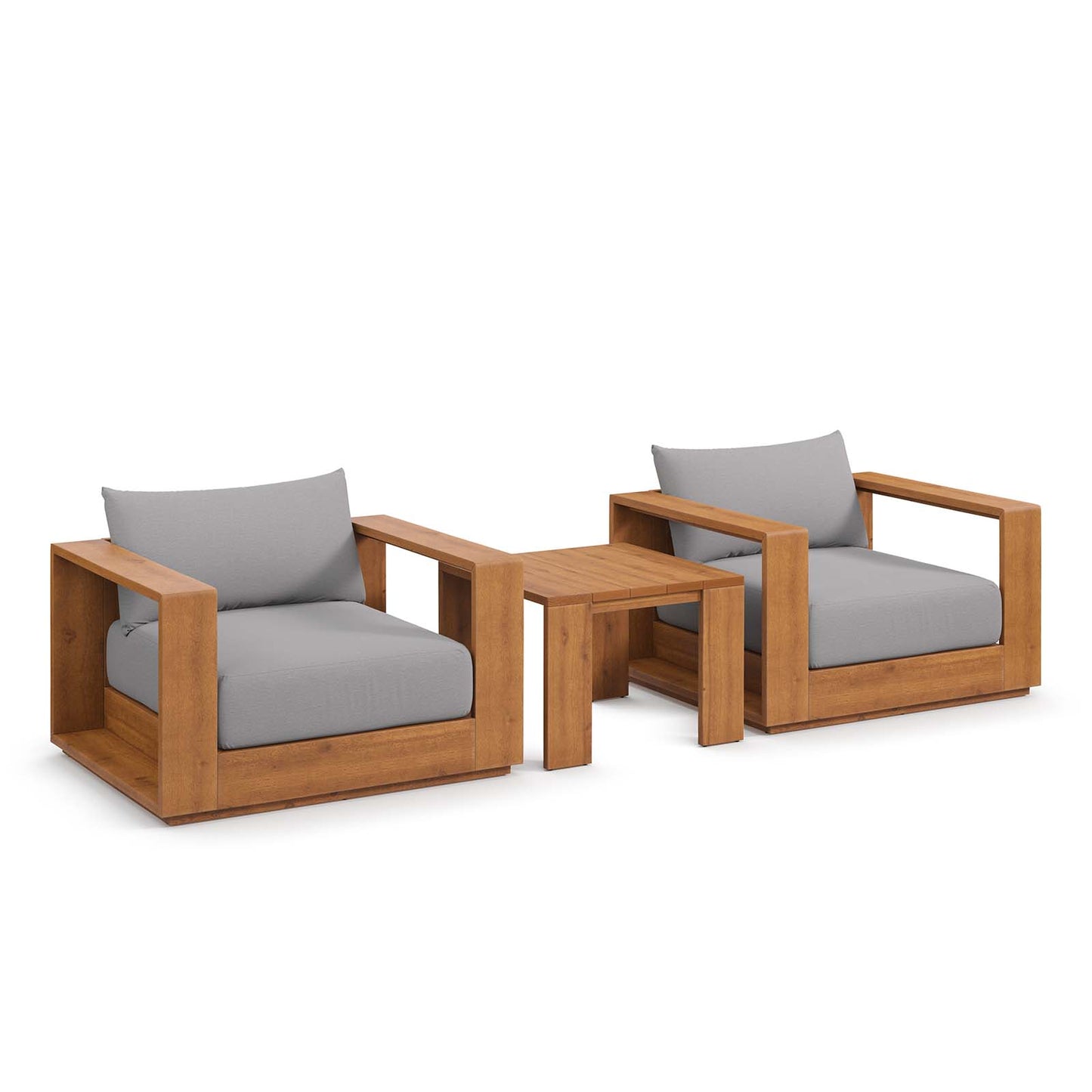 Tahoe Outdoor Patio Acacia Wood 3-Piece Furniture Set By Modway - EEI-6798 | Outdoor Sofas, Loveseats & Sectionals | Modishstore - 2