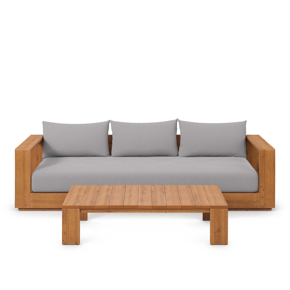 Tahoe Outdoor Patio Acacia Wood 2-Piece Sofa and Coffee Table Set By Modway - EEI-6799 | Outdoor Sofas, Loveseats & Sectionals | Modishstore - 6