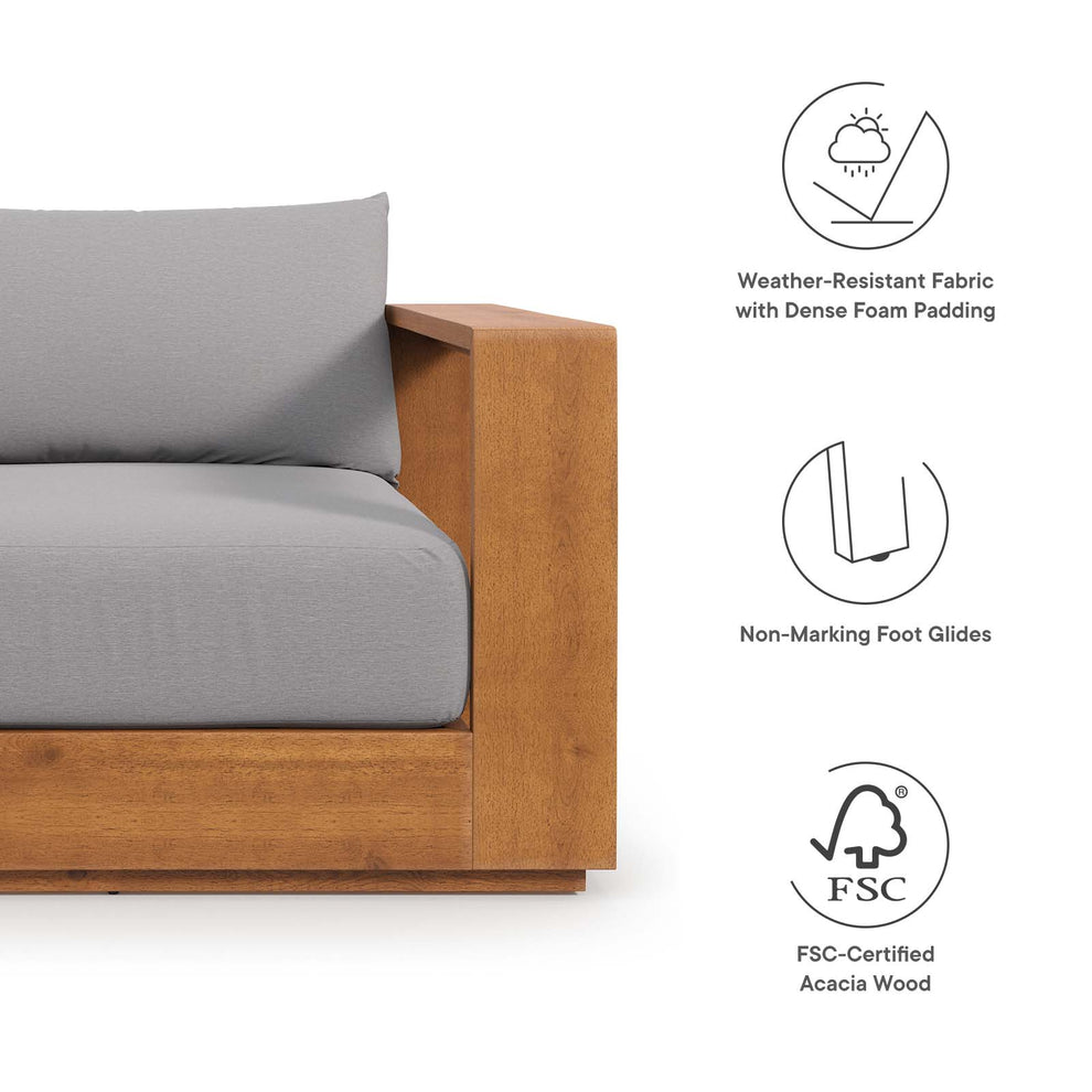 Tahoe Outdoor Patio Acacia Wood 2-Piece Armchair and Ottoman Set By Modway - EEI-6800 | Outdoor Sofas, Loveseats & Sectionals | Modishstore - 3