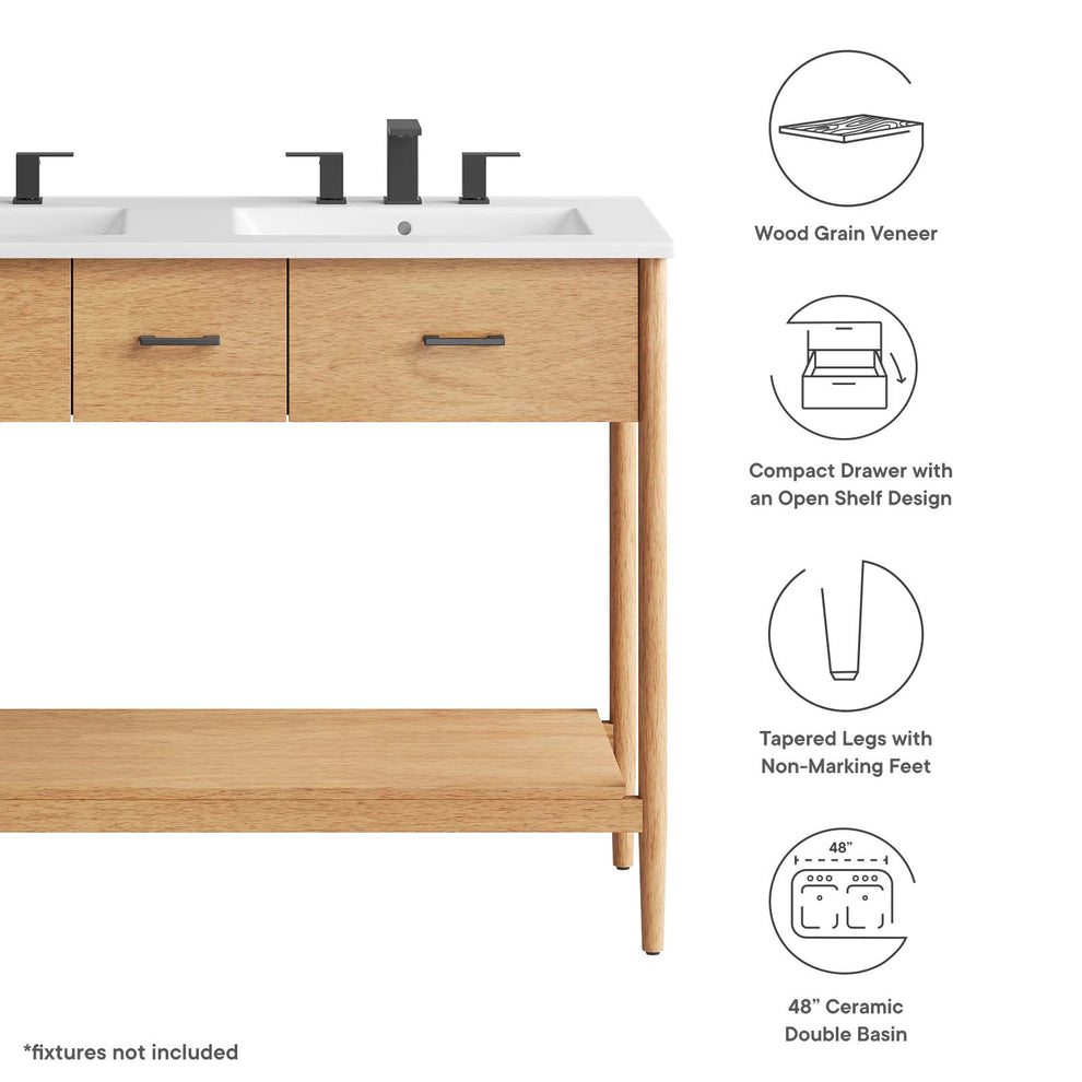 Zaire 48" Double Sink Bathroom Vanity By Modway - EEI-6826 | Bathroom Accessories | Modishstore - 8