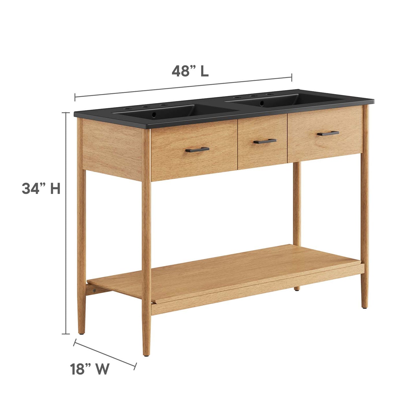 Zaire 48" Double Sink Bathroom Vanity By Modway - EEI-6827 | Bathroom Accessories | Modishstore - 9