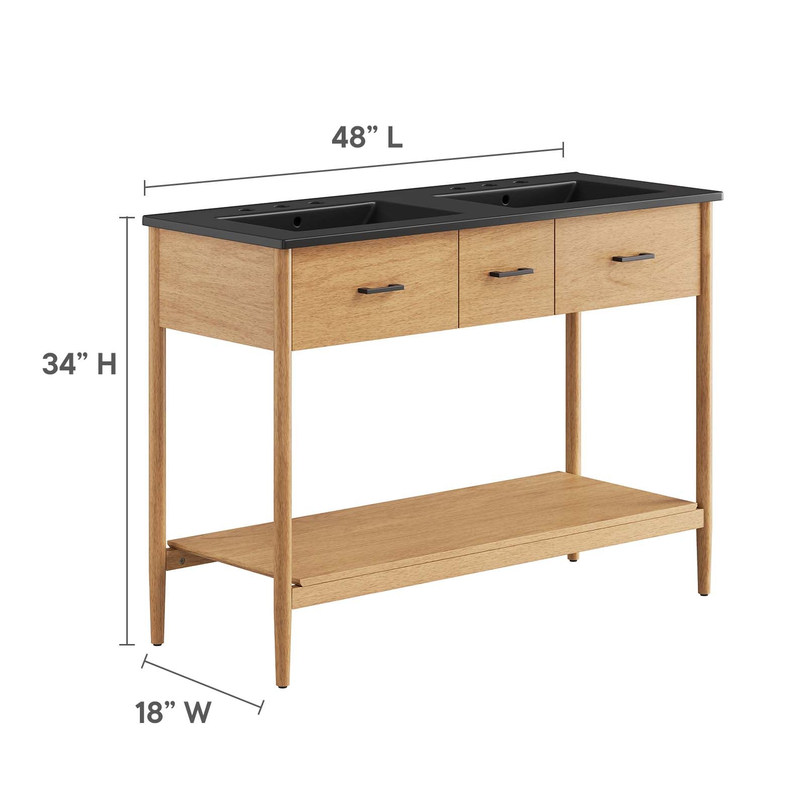Zaire 48" Double Sink Bathroom Vanity By Modway - EEI-6827 | Bathroom Accessories | Modishstore - 9