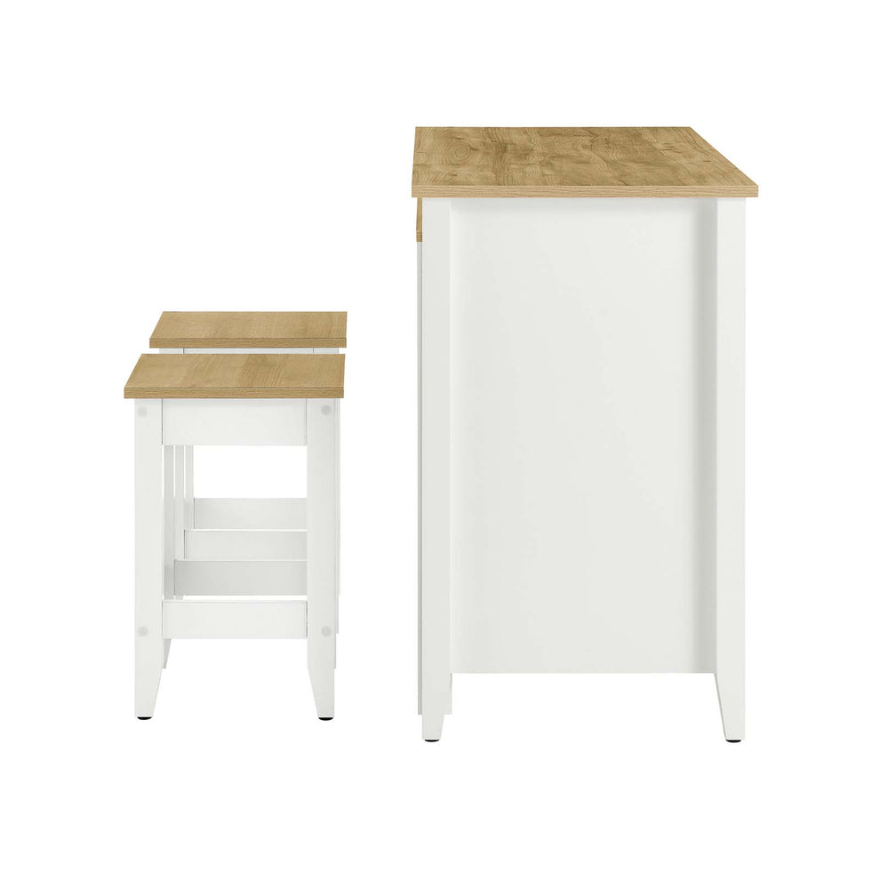 Garland 3-Piece Kitchen Island and Stool Set By Modway - EEI-6894 | Dining Sets | Modishstore - 4