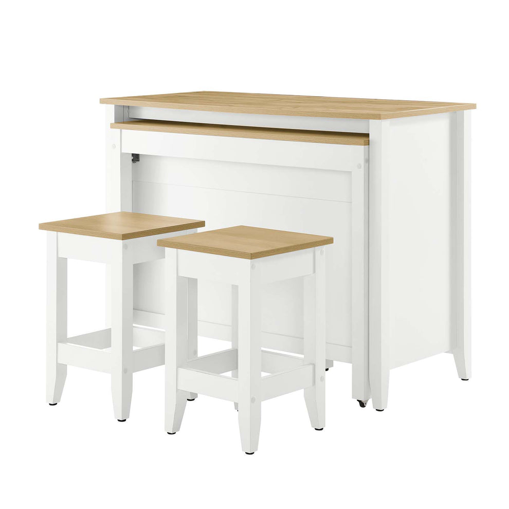 Garland 3-Piece Kitchen Island and Stool Set By Modway - EEI-6894 | Dining Sets | Modishstore - 5