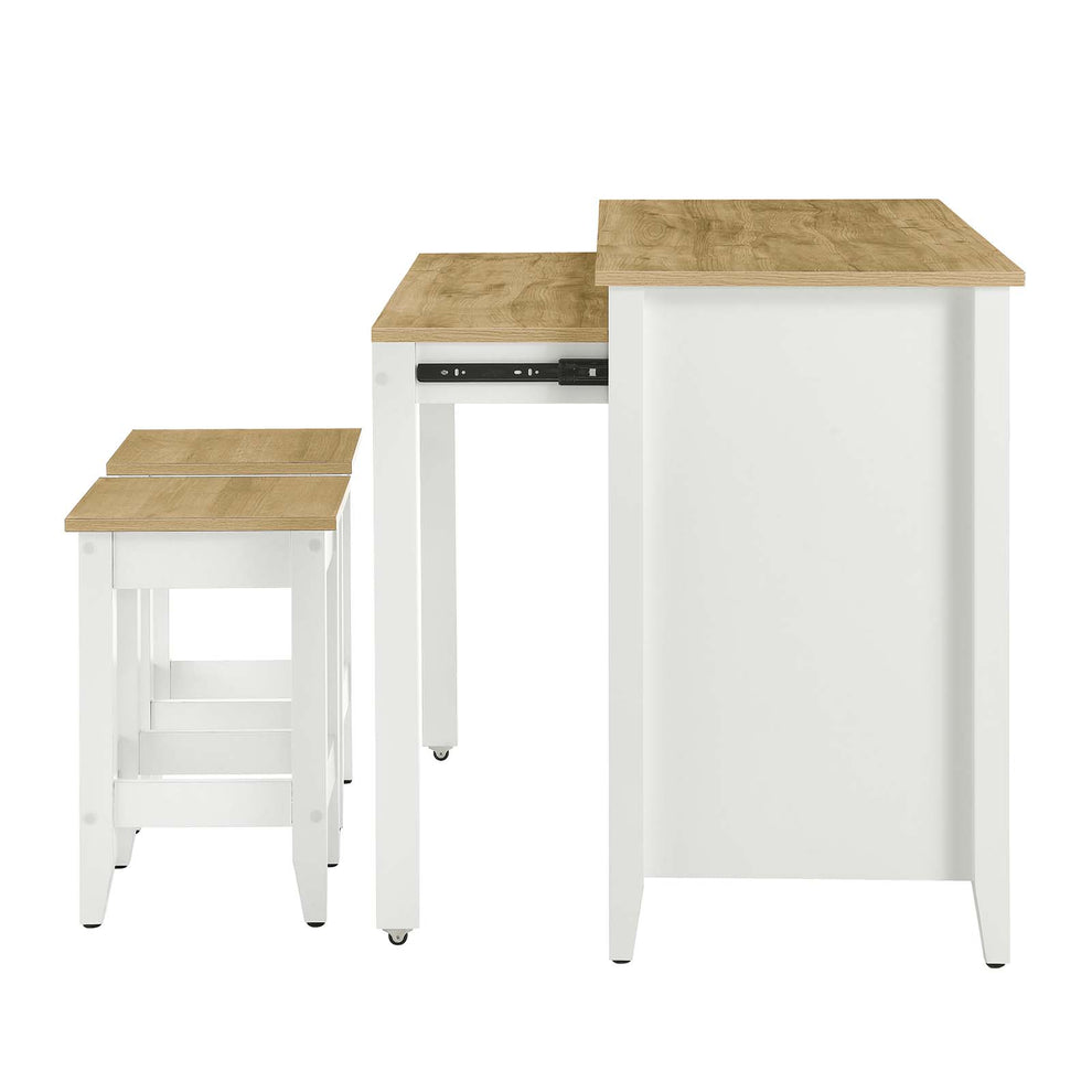 Garland 3-Piece Kitchen Island and Stool Set By Modway - EEI-6894 | Dining Sets | Modishstore - 6