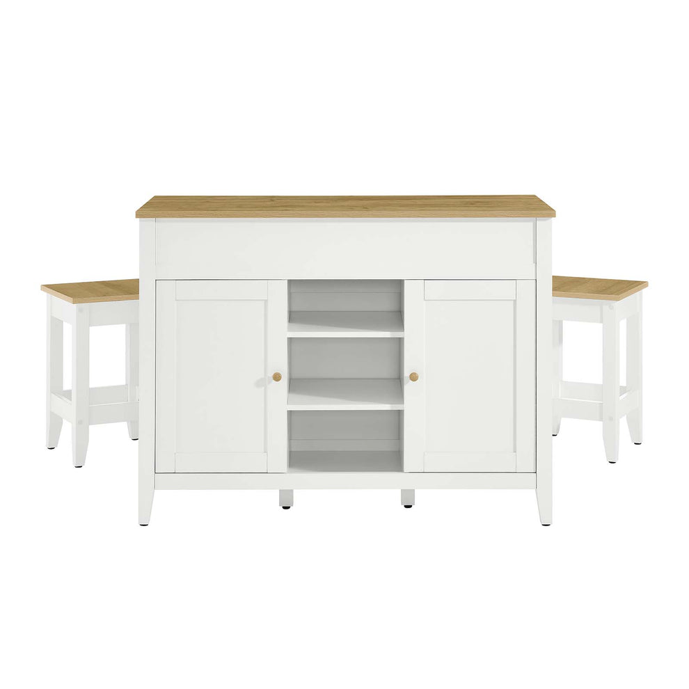 Garland 3-Piece Kitchen Island and Stool Set By Modway - EEI-6894 | Dining Sets | Modishstore - 7